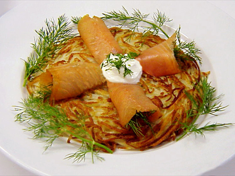 smoked  salmon potato galettes